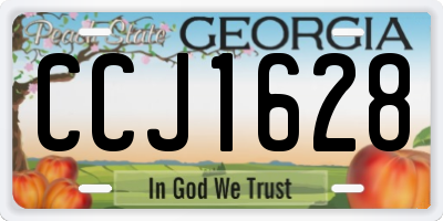 GA license plate CCJ1628