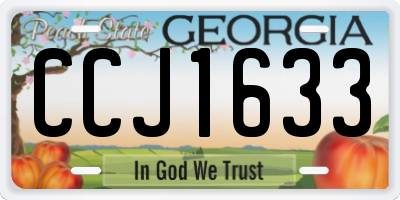 GA license plate CCJ1633