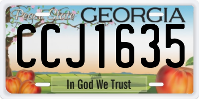 GA license plate CCJ1635