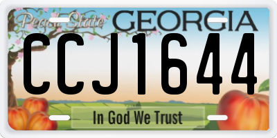 GA license plate CCJ1644