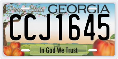 GA license plate CCJ1645