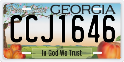 GA license plate CCJ1646