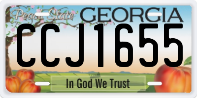 GA license plate CCJ1655