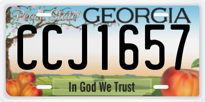 GA license plate CCJ1657