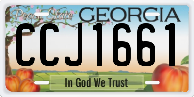 GA license plate CCJ1661