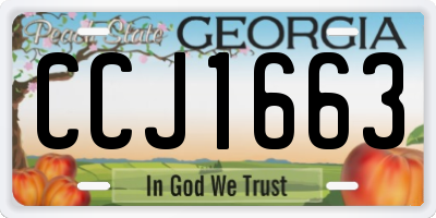GA license plate CCJ1663