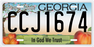 GA license plate CCJ1674