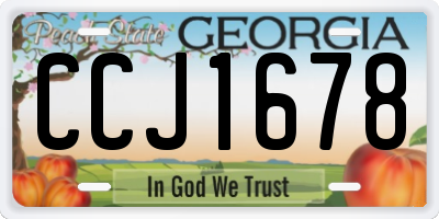 GA license plate CCJ1678