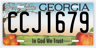 GA license plate CCJ1679