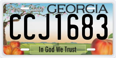 GA license plate CCJ1683