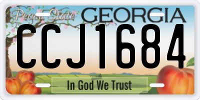 GA license plate CCJ1684