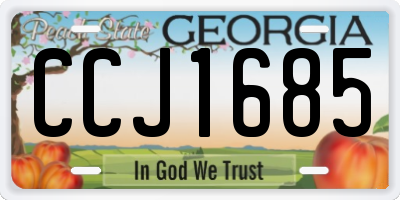 GA license plate CCJ1685