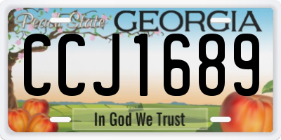GA license plate CCJ1689