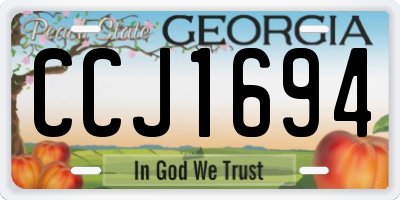 GA license plate CCJ1694