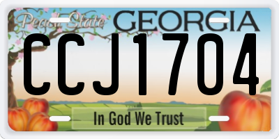 GA license plate CCJ1704
