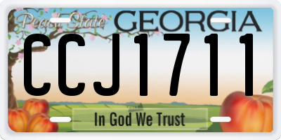 GA license plate CCJ1711