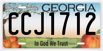 GA license plate CCJ1712