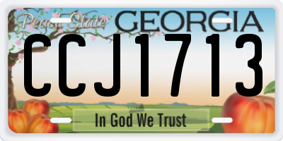 GA license plate CCJ1713