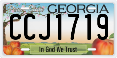 GA license plate CCJ1719