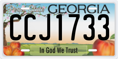 GA license plate CCJ1733