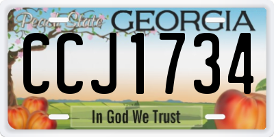 GA license plate CCJ1734