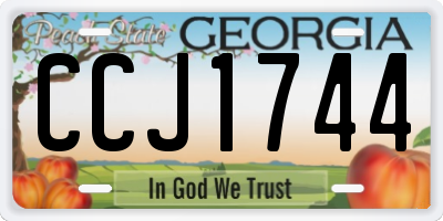 GA license plate CCJ1744