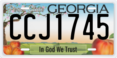 GA license plate CCJ1745