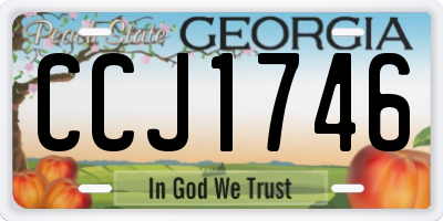 GA license plate CCJ1746