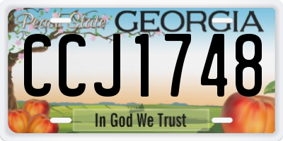 GA license plate CCJ1748