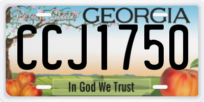 GA license plate CCJ1750