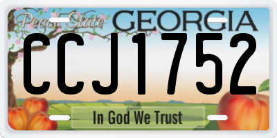 GA license plate CCJ1752