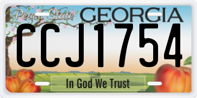 GA license plate CCJ1754