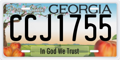 GA license plate CCJ1755