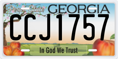 GA license plate CCJ1757