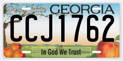 GA license plate CCJ1762