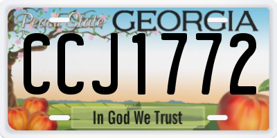 GA license plate CCJ1772