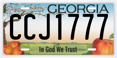 GA license plate CCJ1777