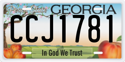 GA license plate CCJ1781