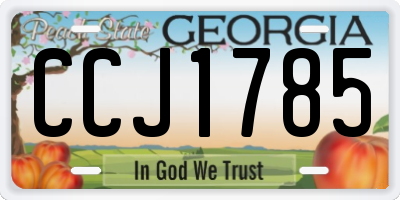 GA license plate CCJ1785