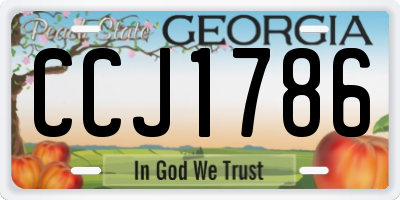 GA license plate CCJ1786