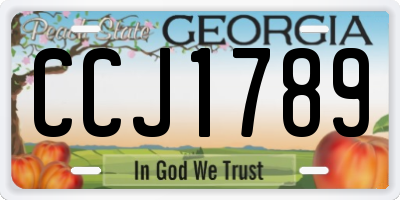 GA license plate CCJ1789