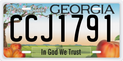 GA license plate CCJ1791