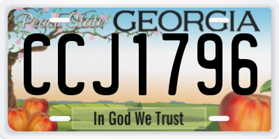GA license plate CCJ1796