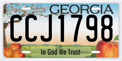 GA license plate CCJ1798