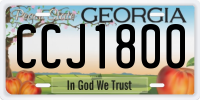 GA license plate CCJ1800