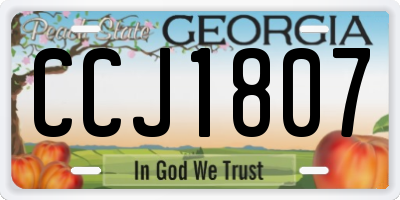 GA license plate CCJ1807