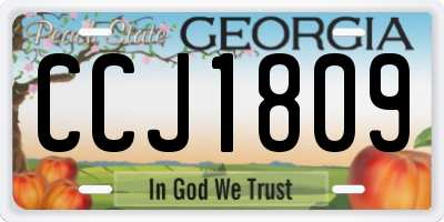 GA license plate CCJ1809