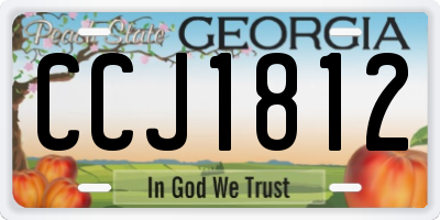 GA license plate CCJ1812