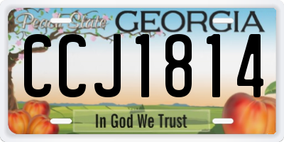 GA license plate CCJ1814