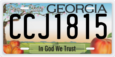 GA license plate CCJ1815